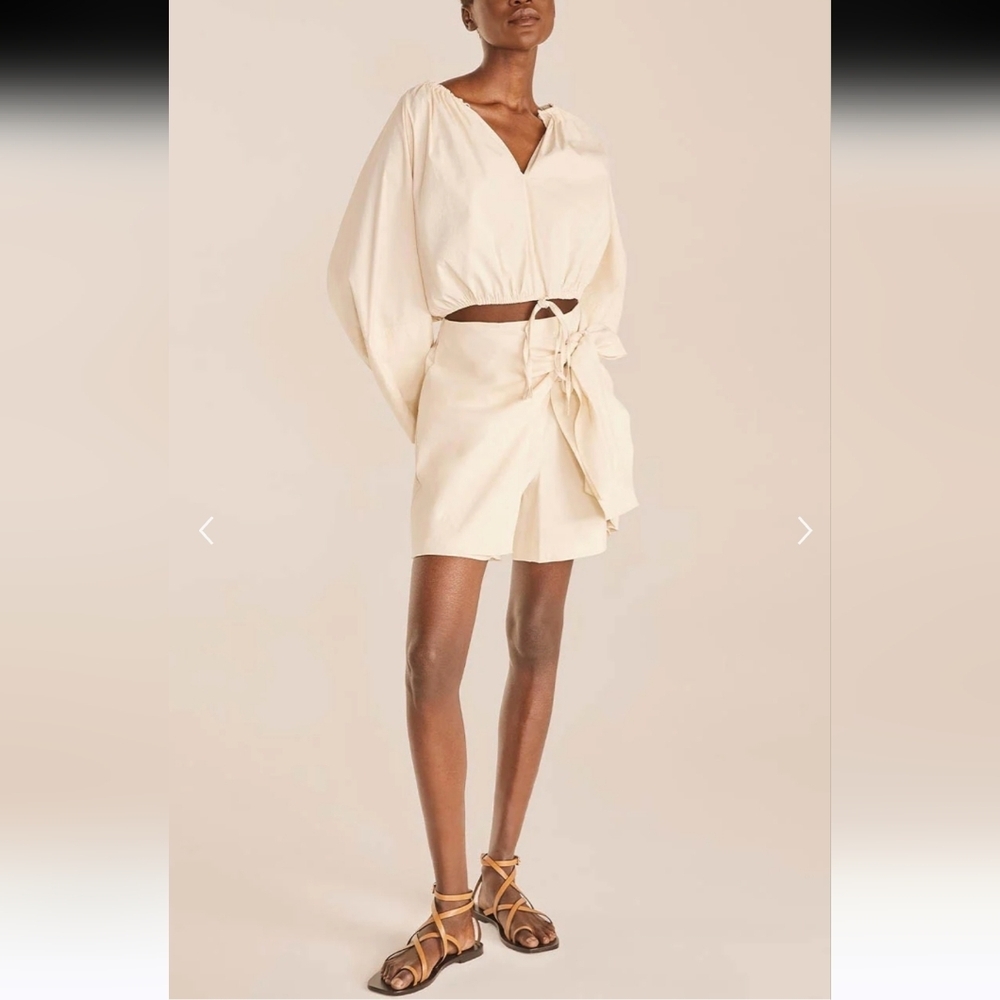 || REBECCA TAYLOR || Skorts cream knotted front cotton sz 6